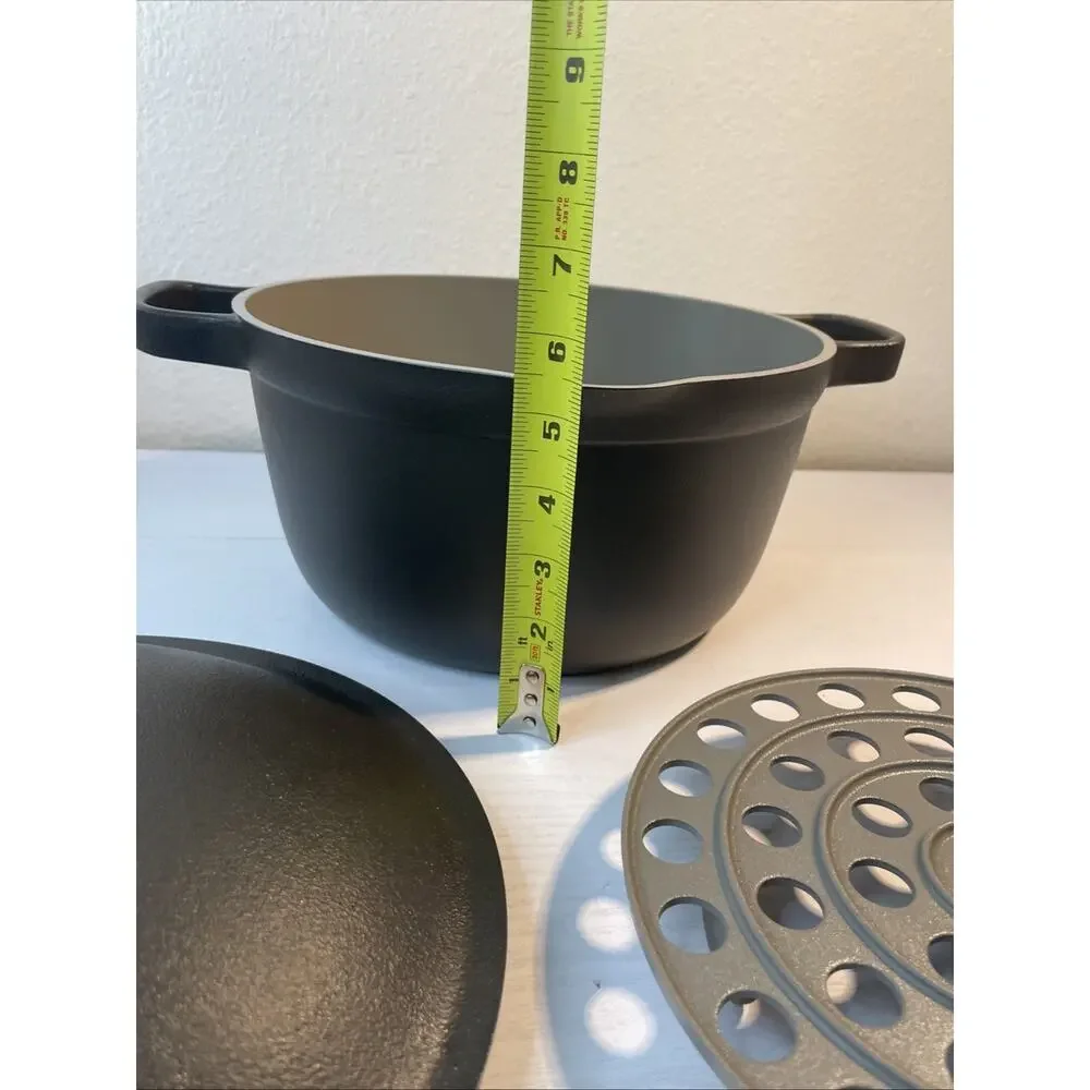 Our Place Perfect Pot 5.5 Qt Ceramic Nonstick Cookware Charcoal w/ Lid